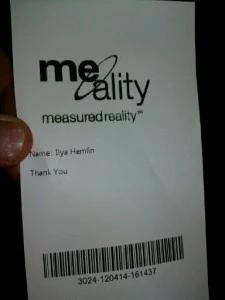 Receipt from Me-Ality Scan Receipt from Me-Ality Scan