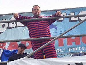 Andy Chase on the Ocean Of Love Radiothon billboard Andy Chase on the Ocean Of Love Radiothon billboard
