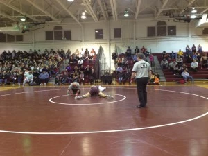 Toms River South wrestler BJ Clagon about to record another pin Toms River South wrestler BJ Clagon about to record another pin