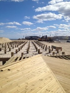 Boardwalk under construction in Seaside Heights Boardwalk under construction in Seaside Heights