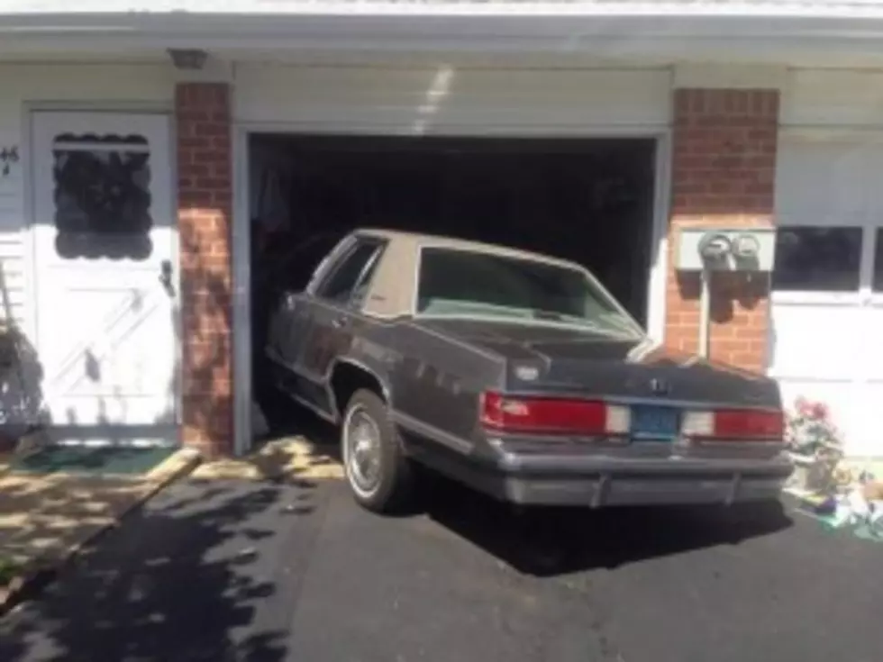 Klara Bunkovsky's car after driving it into her Whiting home a second time.