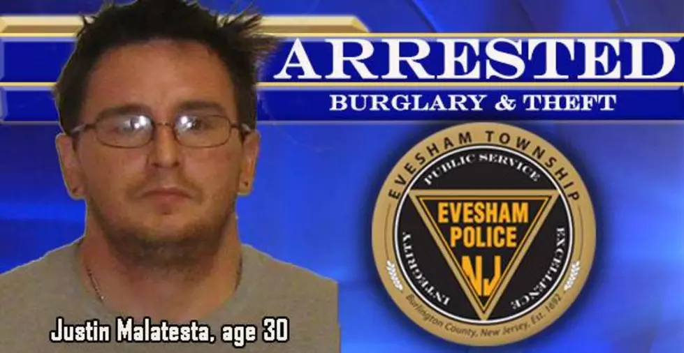 Justin Malatesta of Marlton charged with burglary and theft. (Evesham Township Police Department)
