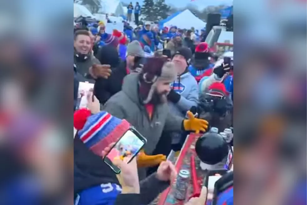Jason Kelce Makes Surprise Appearance at Buffalo Bills Tailgate Party